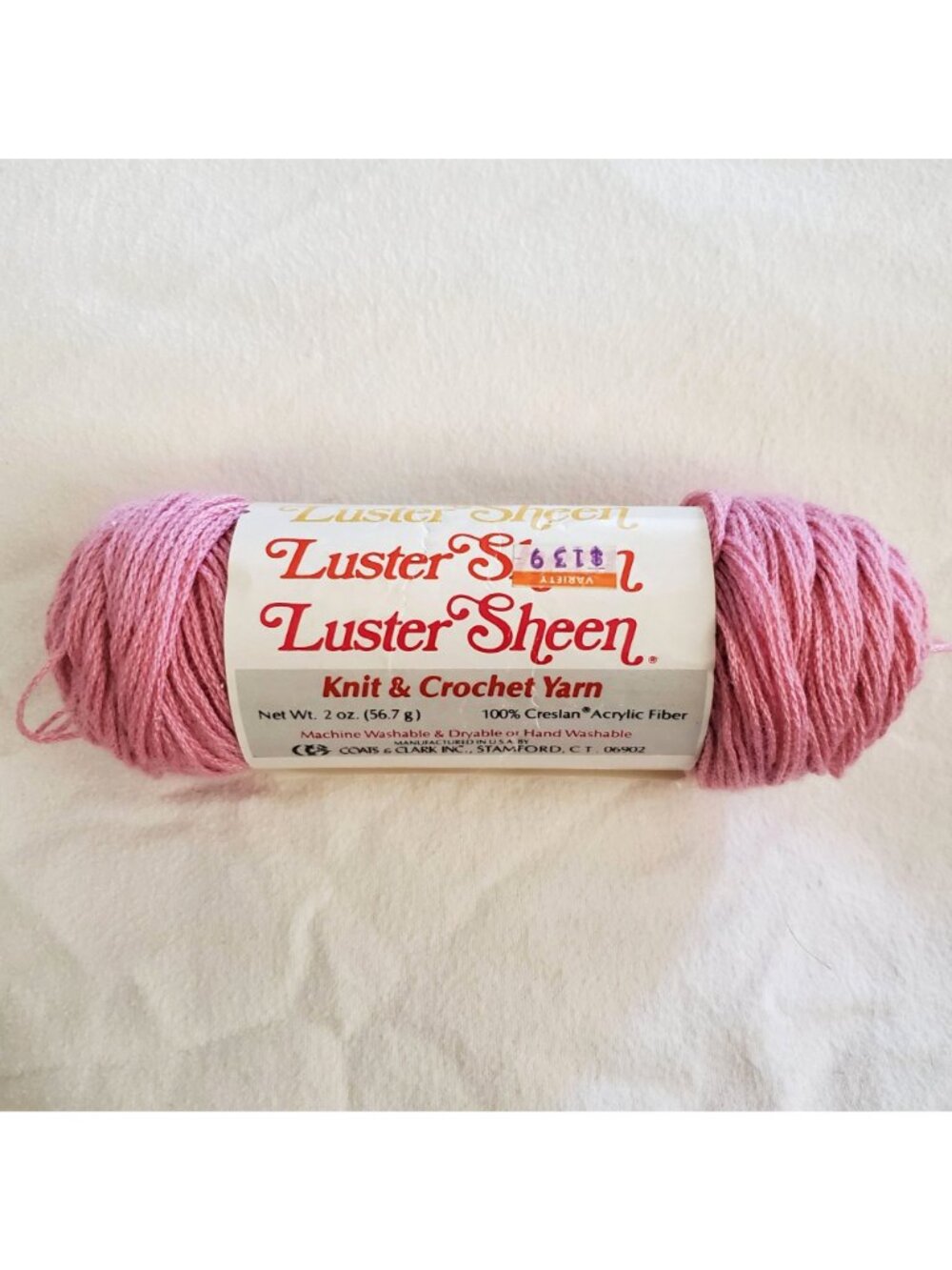 Luster Sheen Knit & Crochet Yarn 2 oz Crystal Pink 100% Acrylic Coats & Clark US - Picture 2 of 11